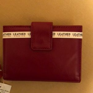FRAMED INDEXER LAMB Leather women’s wallet NWT